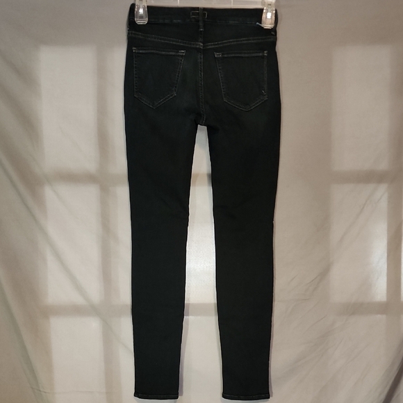 MOTHER Women's Dark Blue Wash High Waisted Skinny Jeans - Picture 5 of 8